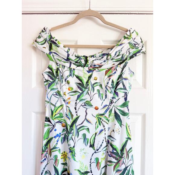 JASON WU COLLECTION COTTON POPLIN OFF SHOULDER MIDI DRESS - Picture 3 of 6